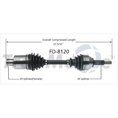 Surtrack Axle Cv Axle Shaft, Fd-8120 FD-8120